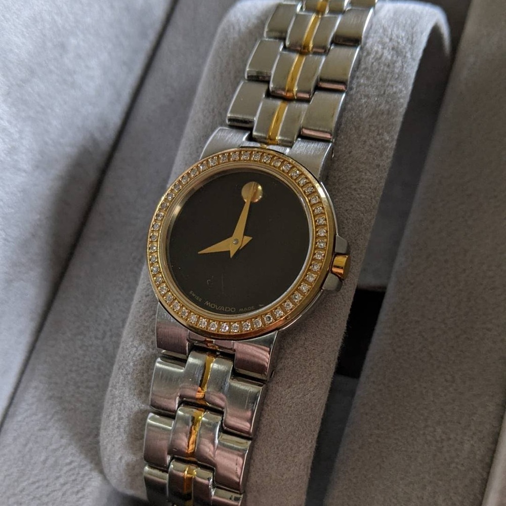 MOVADO DIAMOND BEZEL LADIES 2-TONE  WRISTWATCH